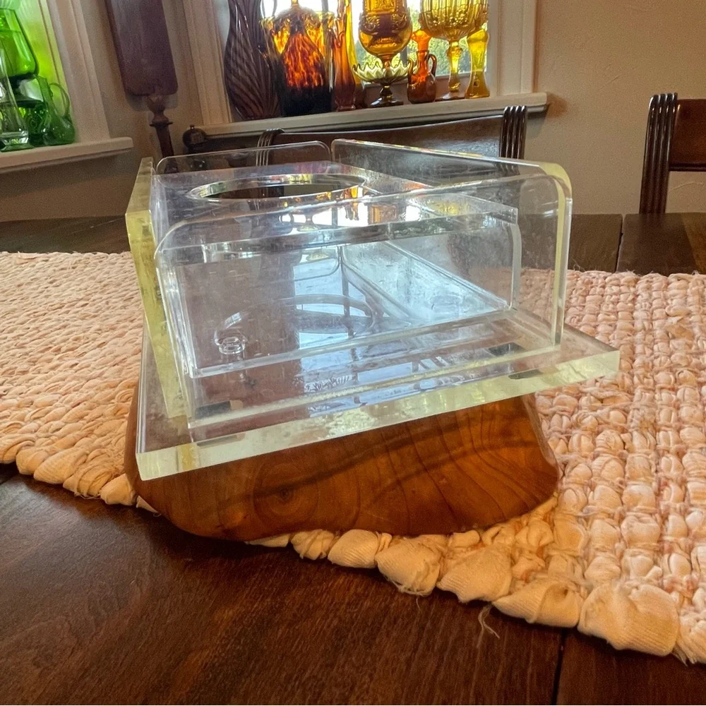 Lucite Acrylic Tissue Box Mid Century Modern Vintage